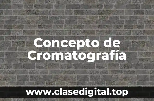 Concepto de Cromatografía