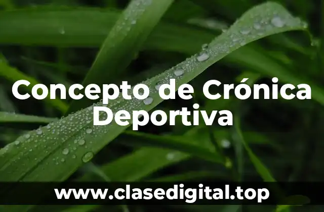 Concepto de Crónica Deportiva