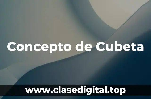 📗 Concepto de Cubeta