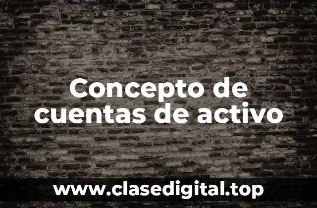 Concepto de cuentas de activo