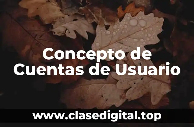 ➡️ Concepto de Cuentas de Usuario