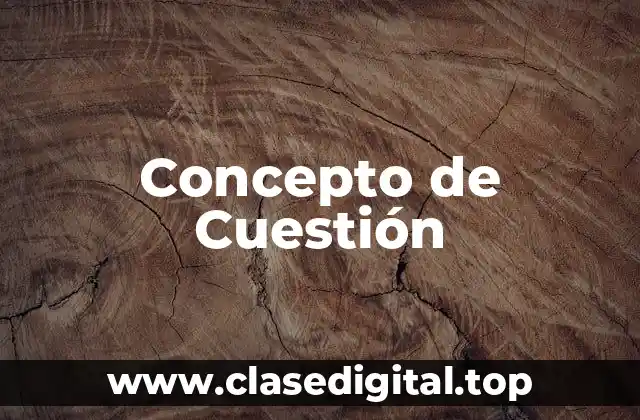 Concepto de Cuestión