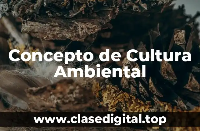 Concepto de Cultura Ambiental