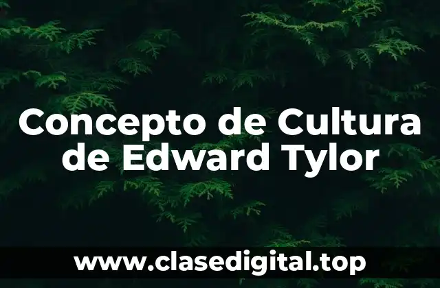 Concepto de Cultura de Edward Tylor