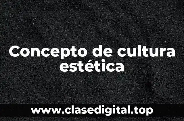 Concepto de cultura estética