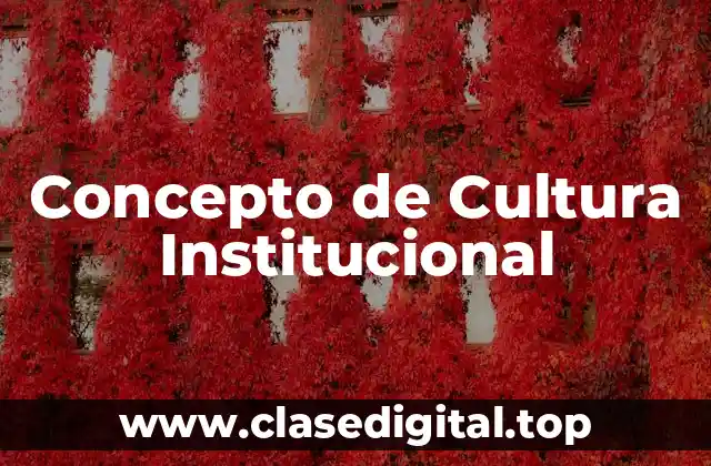 Concepto de Cultura Institucional