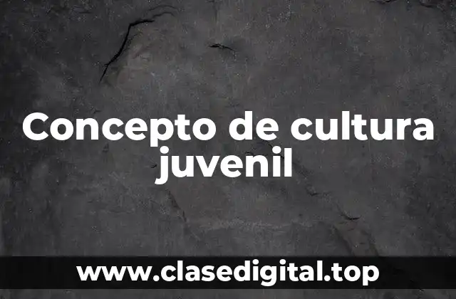 Concepto de cultura juvenil