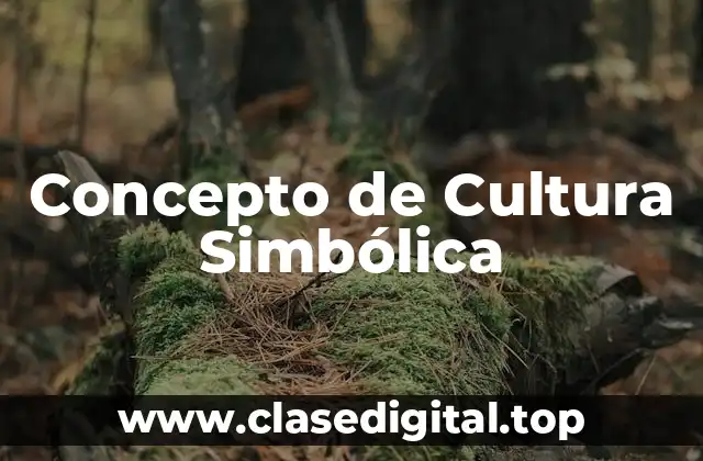 Concepto de Cultura Simbólica