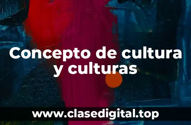 Concepto de cultura y culturas
