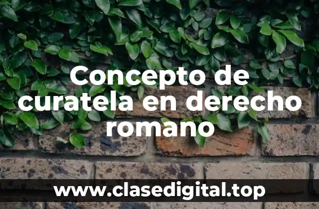 Concepto de curatela en derecho romano
