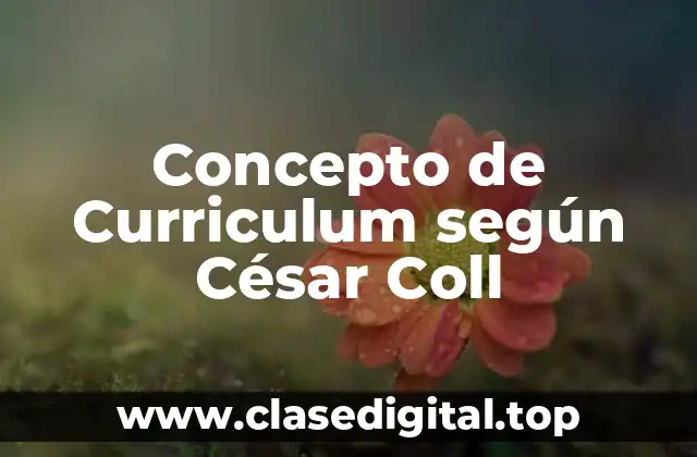 Concepto de Curriculum según César Coll