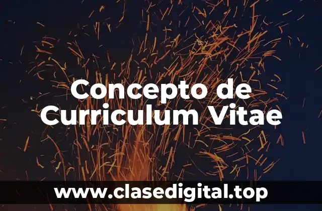 Concepto de Curriculum Vitae