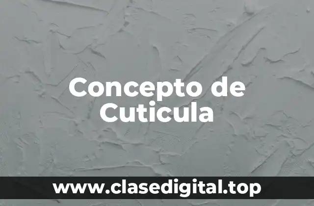 Concepto de Cuticula