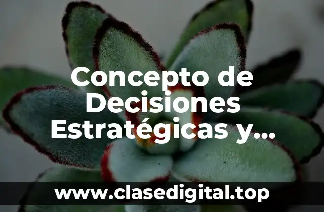 Concepto de Decisiones Estratégicas y ejemplos