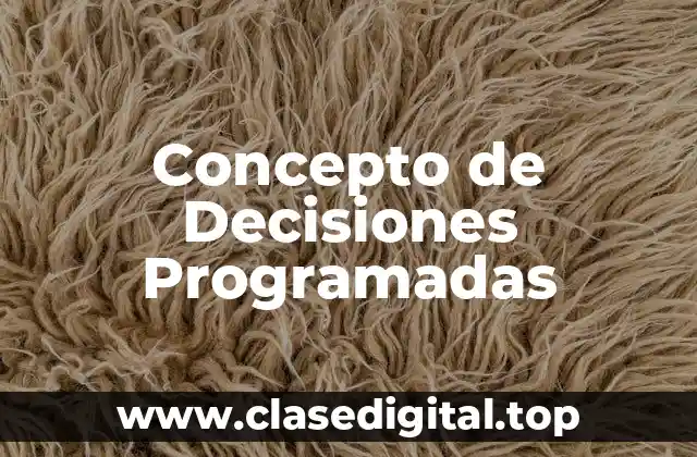 Concepto de Decisiones Programadas