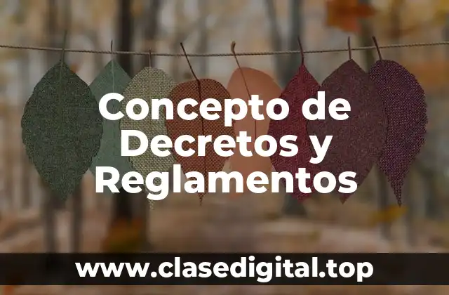 Concepto de Decretos y Reglamentos