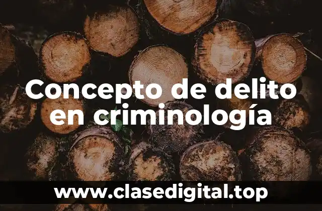 📗 Concepto de delito