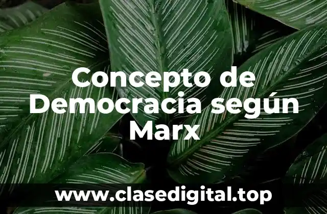 Concepto de Democracia según Marx