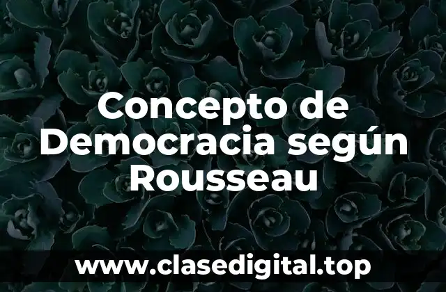 Concepto de Democracia según Rousseau
