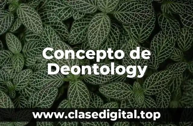 Concepto de Deontology