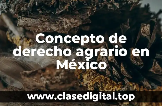 Concepto de derecho agrario en México