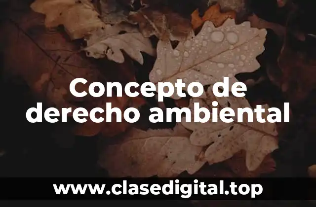 Concepto de derecho ambiental