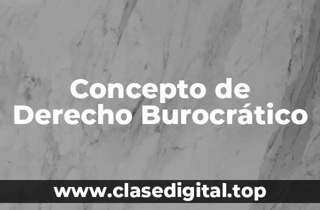 📗 Concepto de derecho burocrático