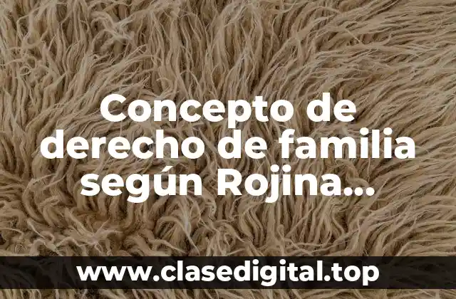 Concepto de derecho de familia según Rojina Villegas