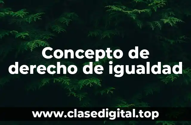 Concepto de derecho de igualdad
