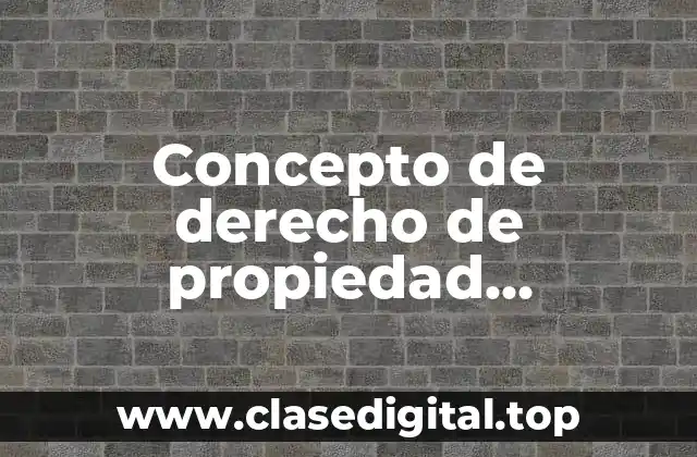 📗 Concepto de derecho de propiedad intelectual