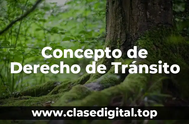 Concepto de Derecho de Tránsito