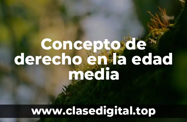 Concepto de derecho en la edad media