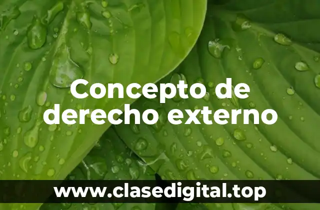 Concepto de derecho externo