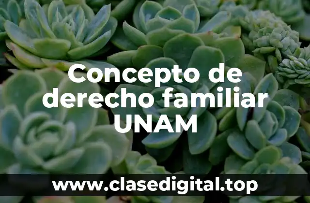 Concepto de derecho familiar UNAM