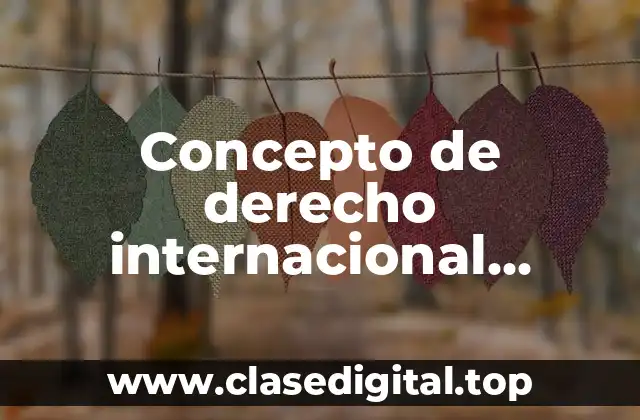Concepto de derecho internacional económico
