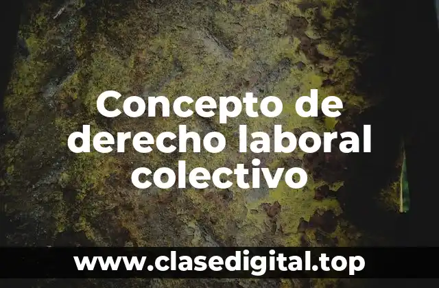 Concepto de derecho laboral colectivo