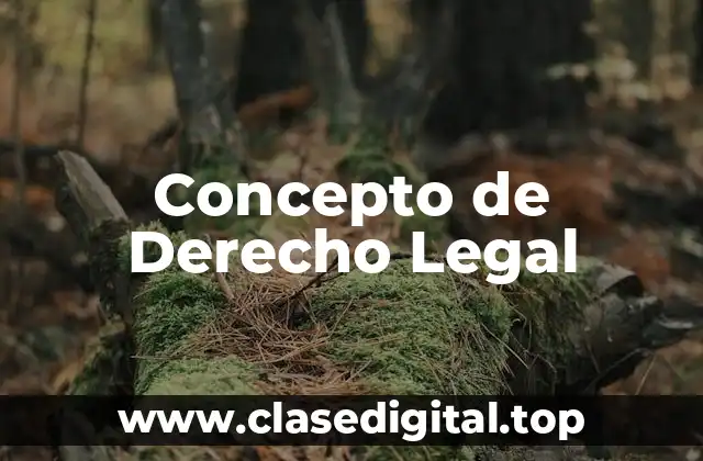 Concepto de Derecho Legal