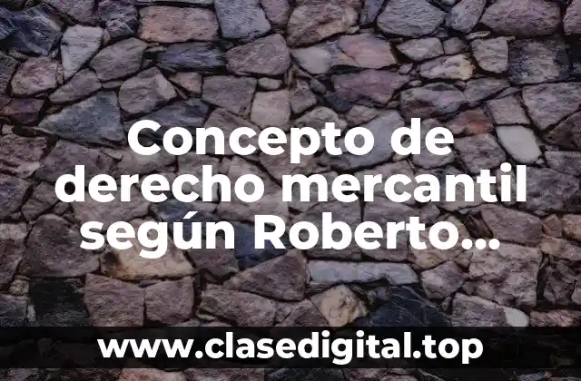 Concepto de derecho mercantil según Roberto Mantilla Molina