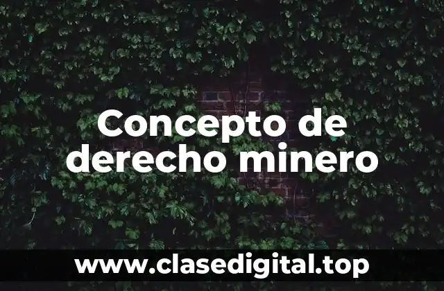Concepto de derecho minero
