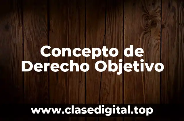 Concepto de Derecho Objetivo