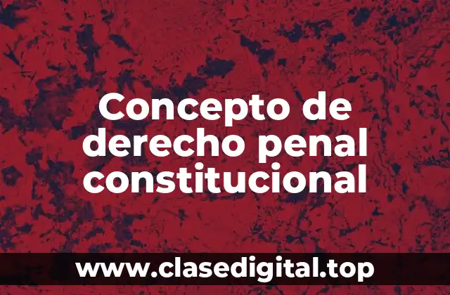 Concepto de derecho penal constitucional