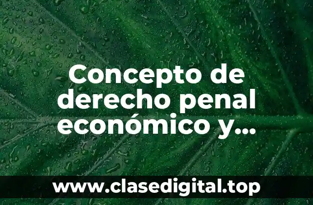 Concepto de derecho penal económico y ejemplos
