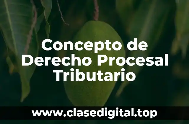 Concepto de Derecho Procesal Tributario