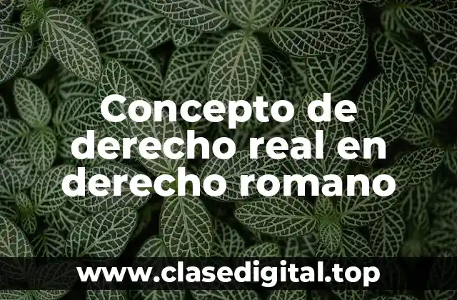 Concepto de derecho real en derecho romano