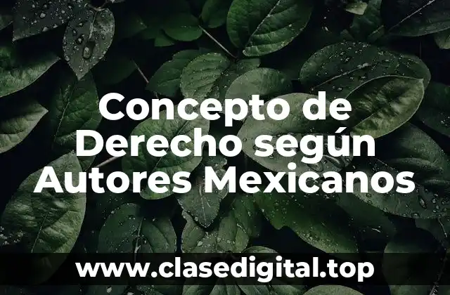 Concepto de Derecho según Autores Mexicanos