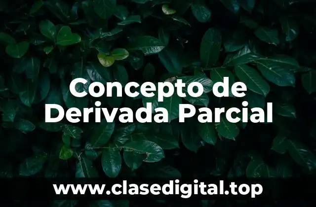📗 Concepto de derivada parcial