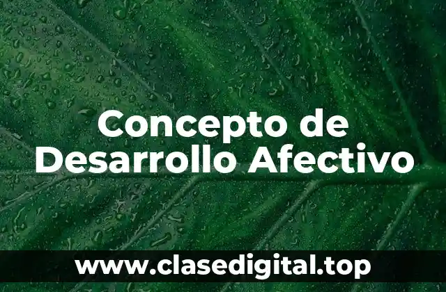 Concepto de Desarrollo Afectivo