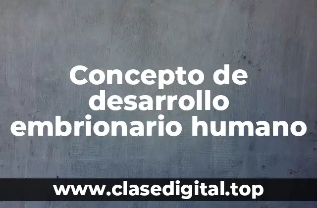 Concepto de desarrollo embrionario humano