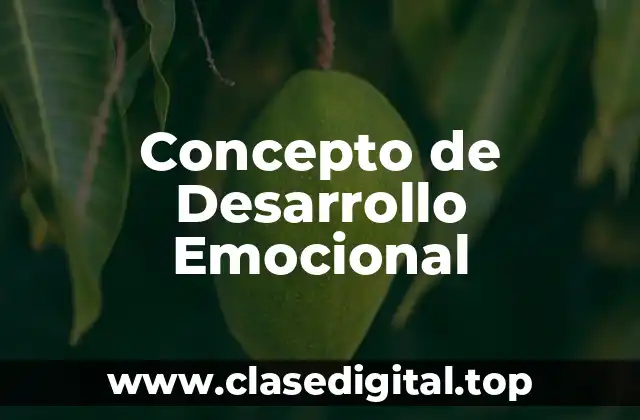 Concepto de Desarrollo Emocional