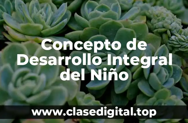 Concepto de Desarrollo Integral del Niño